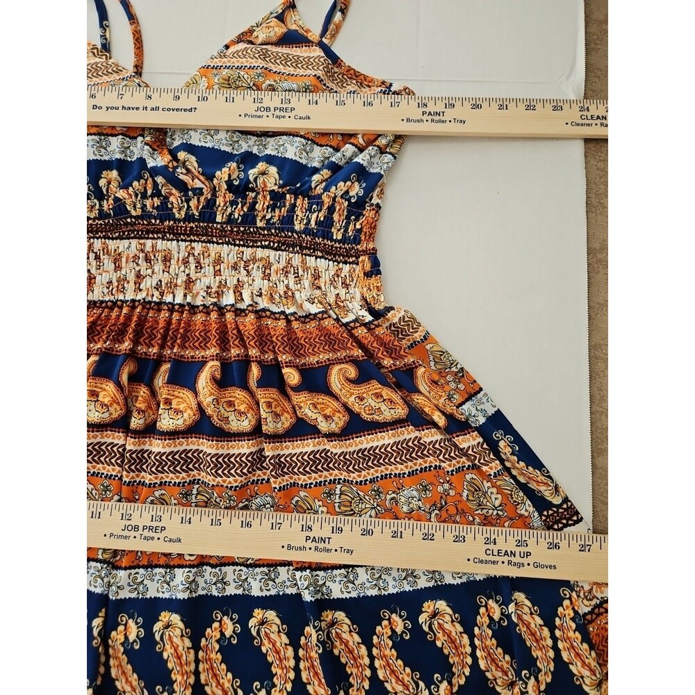 Bobbie Brooks Boho Paisley Maxi 3X Elastic Smocked Waist Adjustable straps - Picture 8 of 8